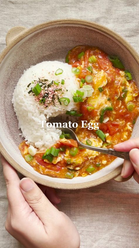 Tomato Egg is my ultimate comfort food ☺️ recipe is linked in my bio! #chinesefood #veryasian #foodtiktok #cookingtiktok #recipetiktok #tomatoegg #veg Chinese Tomato Egg Recipe, Tomato Egg Recipe, Tomato Egg, Shakshuka Recipes, Chinese Cooking Recipes, Rabbit Food, Chinese Cooking, Entree Recipes, Ultimate Comfort Food