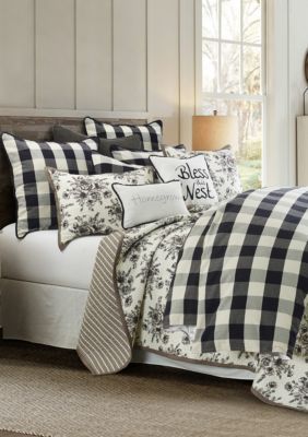 Hiend Accents Camille Comforter Set. HiEnd Accents takes inspiration from a classic plaid buffalo check design to create the bold, tailored look of the Camille Comforter Set.     Twin Comforter set includes:  1 Comforter: 68 in x 88 in  1 Standard pillow sham: 21 in x 27 in    Full Comforter set includes:  1 Comforter: 80 in x 90 in  2 Standard pillow shams: 21 in x 27 in    Queen Comforter set includes:  1 Comforter: 92 in x 96 in  2 Standard pillow shams: 21 in x 27 in    King Comforter set in Buffalo Check Bedding, Farmhouse Bedding Sets, Affordable Bedding, Farmhouse Bedding, Twin Comforter, Farmhouse Bedroom Decor, Queen Comforter Sets, Queen Comforter, King Comforter