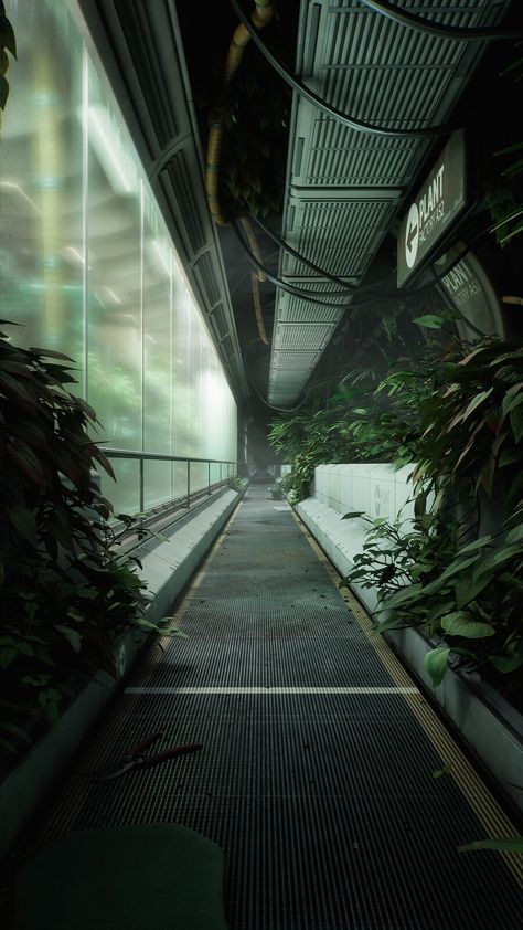 Futuristic Steampunk Aesthetic, Futuristic Plants, Trials Aesthetic, Dystopian Earth, Science Fiction Aesthetic, Futuristic Factory, Air Kingdom, Futuristic Garden, Sztuka Science Fiction