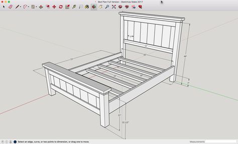 Diy Full Size Bed Frame, Diy Farmhouse Bed, Bed Full Size, Bed Measurements, Farmhouse Headboard, Bed Frame Plans, Farmhouse Bed, Farmhouse Table Chairs, Wood Furniture Plans