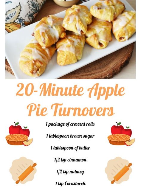 crescent dough apple turnovers on a white plate. Crescent Roll Apple Turnovers, Fruit Fritters, Apple Pie Turnovers, Apple Turnovers Recipe, Easy Apple Turnovers, Pie Turnovers, Apple Crescent Rolls, Crescent Roll Recipes Dessert, Recipes Using Crescent Rolls