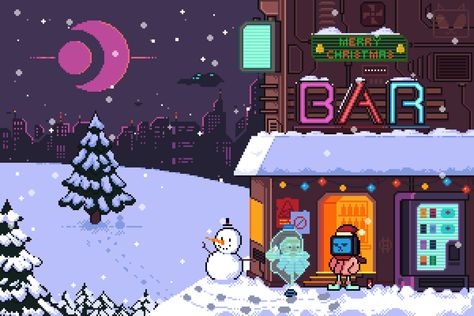 Christmas Header Gif, Christmas Pixel Art Gif, Christmas Pixel Gif, Galaxy Widgets, Christmas Banner Gif, Anime Camping, Christmas Wallpaper Pc, Lonely Christmas, Wallpaper Pixel