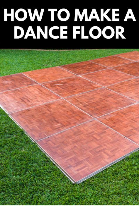 If you often host parties, need a dance floor for a backyard wedding, or just like the idea of having a dance floor readily available for whatever occasion, this article follows the process step-by-step to help make the process an easy one. Read more at OwnTheYard.com! #dancefloor #backyard #outdoorideas Diy Outside Dance Floor, Building A Dance Floor Wedding, Diy Tent Flooring Wedding, Outdoor Wedding Flooring Ideas, Make Your Own Dance Floor, Diy Outside Dance Floor Wedding, Dance Floor For Outdoor Wedding, Outdoor Dance Floor Wedding Night, Backyard Wedding Dance Floor Ideas