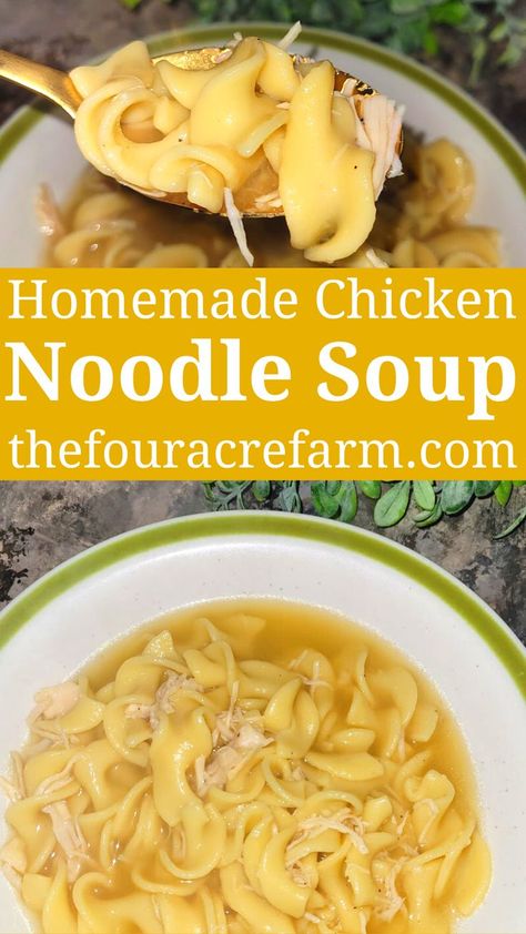 Southern Chicken Noodle Soup Homemade, Diy Chicken Noodle Soup Easy, Homemade Chicken And Noodle Soup, How To Make Homemade Chicken Noodle Soup, Quick Chicken Noodle Soup Easy, Homemade Chicken Noodle Soup Stovetop, Chicken Noodle Soup Homemade Easy, Thick Chicken Noodle Soup, Easy Chicken Noodle Soup Recipe Stovetop