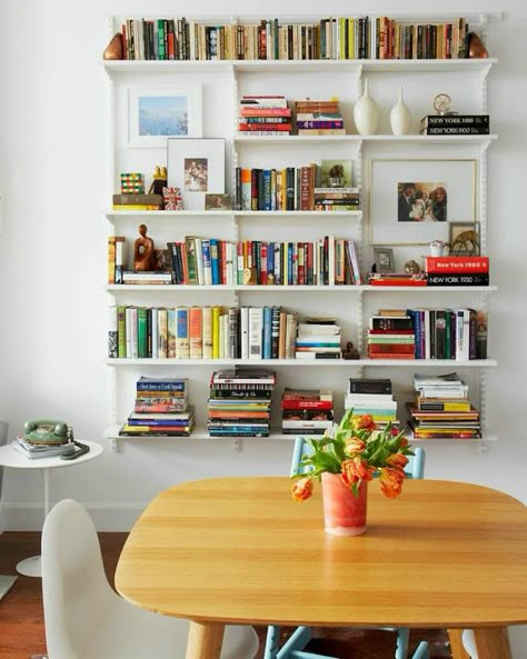 Our Brooklyn Apartment | A Cup of Jo Track Shelving, Lots Of Books, Brooklyn Apartment, Bookshelf Design, Bookshelves Diy, Home Libraries, Book Shelves, Decoration Inspiration, Apartment Inspiration