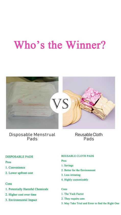 Cloth vs. Disposable Menstrual Pads - Who's The Winner?  #luckypads #sewingforperiods #handmade #femininehygieneproducts #who'sthewinner Reusable Feminine Pads, Organic Pads, Feminine Pads, Cloth Menstrual Pad, Menstrual Health, Reusable Pad, Menstrual Pads, Panty Liner, Cloth Pads