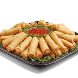 Spring Rolls Party Platter, Spring Roll Platter, Wedding Buffet Food, Fried Spring Rolls, Chicken Spring Rolls, Thai Chili Sauce, Market Store, 18th Bday, 1st December