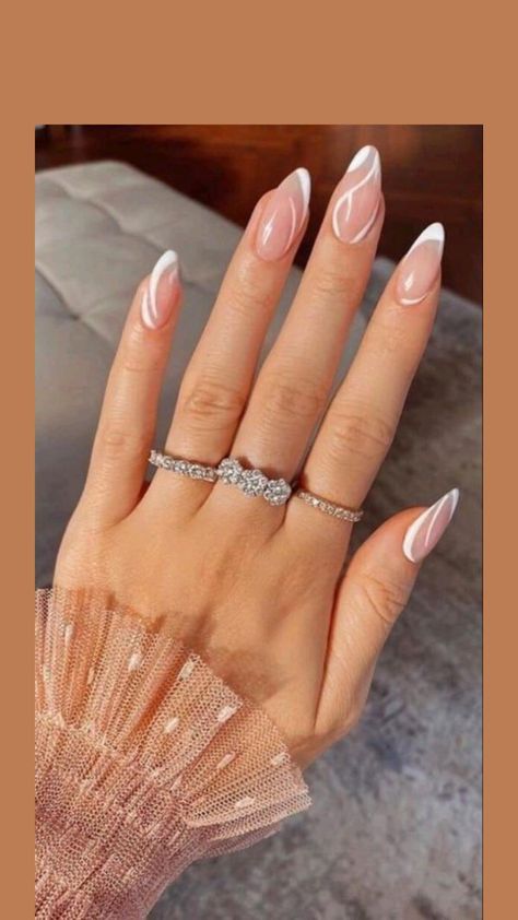 Beige Nails Design, Nails Nude, Nails Homecoming, Beige Nails, Homecoming Nails Acrylic, Nails White, Almond Nails Designs, Makijaż Smokey Eye, Dress Homecoming