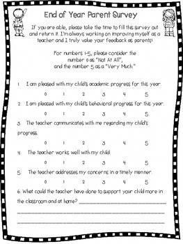 End of Year Parent Survey #parentcenter Eyfs Resources, Parent Survey, Program Evaluation, Teacher Evaluation, Survey Form, Summer Writing, Home Improvement Ideas, Student Portfolios, Parent Involvement