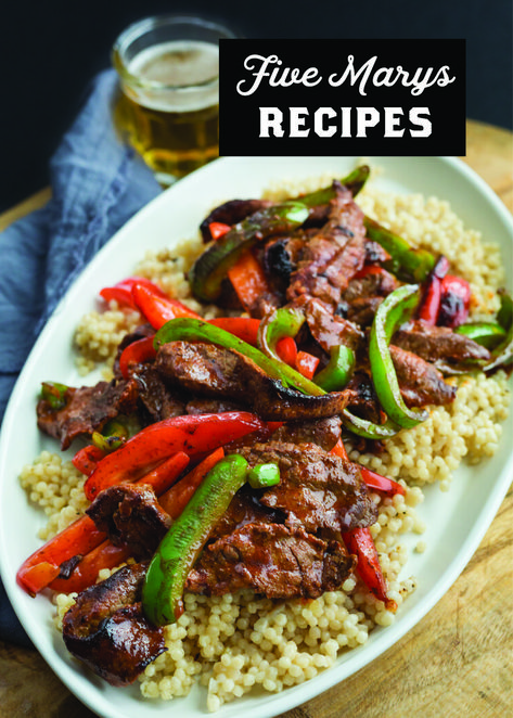 Paprika & Bell Pepper Steak with Pearl Couscous from Five Marys — FIVE MARYS FARMS Pearl Couscous Recipes, Pearl Couscous, Steak Dishes, Beef Lasagna, Sweet Paprika, Flat Iron Steak, Couscous Recipes, Green Bell Pepper, Pepper Steak