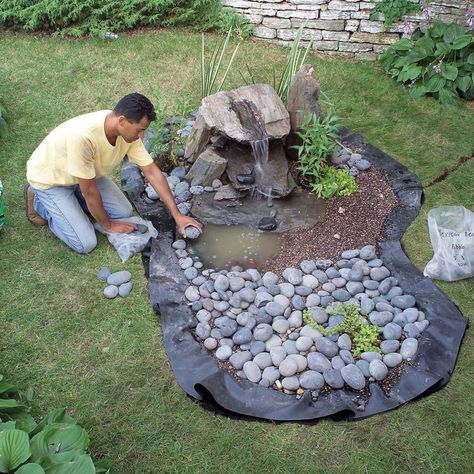 adapter. Diy Water Feature, Building A Pond, Diy Water Fountain, Small Water Features, Outdoor Water Feature, Outdoor Water Features, Garden Pond Design, Garden Water Feature, Diy Pond