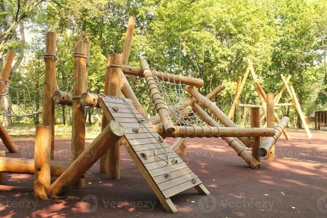 Playground Wood, Kindergarten Playground, Wooden Playground, Architecture Construction, Nature Architecture, Public Park, City Park, Outdoor Playground, Outdoor Equipment