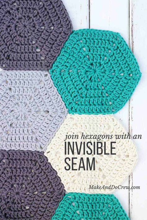 Crochet Zig Zag, Crochet Hexagons, Granny Square Haken, Mattress Stitch, Beginner Crochet Tutorial, Crochet Hexagon, Haken Baby, Crochet Borders, Crochet Instructions