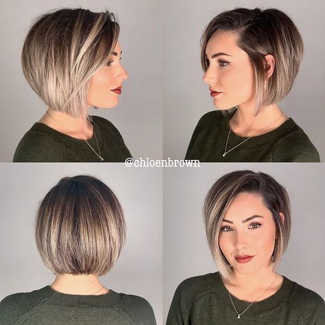 3,318 Likes, 28 Comments - Chloé Brown ♡ Short Hair (@chloenbrown) on Instagram: “360 // STRAIGHT” Brown Short Hair, Trendy Hairstyle, Short Straight Hair, Haircut And Color, Short Hair Haircuts, Great Hair, Hair Dos, العناية بالشعر, Bobs Haircuts