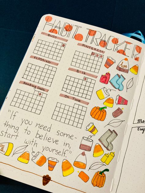 #fall #habittracker #octoberbulletjournal #bujo #bulletjournaling October Habit Tracker, Reading Goals, Habit Tracker, Bullet Journaling, Bullet Journal, Reading