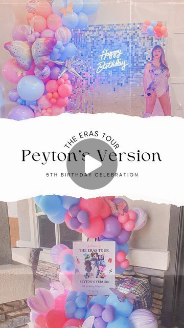 Charming Balloon Designs | Balloon Artist| North Phoenix, AZ on Instagram: "🪩🦋🎤 It’s A Taylor Swift 5th Birthday Party. Peyton’s Version. 🎤🦋🪩 . . Cookies/Cupcakes : @sugardotties  Taylor Swift Prop: @prettyyprints  Florals: @charmingballoondesigns  . .✨Follow Charming Balloon Designs For More Balloon Inspo. ✨ #taylorswiftparty #taylorswiftbirthdayparty #taylorswiftbirthday #taylorswiftdecor #5thbirthday #5thbirthdayparty #arizonaparties #iloveballoons #arizonamoms #phoenixballoons #scottsdaleballoons #scottsdaleballoonstylist #partydecor #partydecorationideas #partytime #balloondecor #smallbusiness #smallbusinessowner #erastour #swifties #taylornation #taylorswiftfan #eras #balloon #iloveballoons #balloondecor #arizonaballoons #northphoenix #northphoenixmoms #northphoenixballoons #tu Taylor Swift Balloon Backdrop, Taylor Swift Party Balloons, Taylor Swift Balloon Garland, Fifteenth Birthday Taylor Swift, Taylor Swift Album Release Party, Taylor Swift Viewing Party, Adoption Party, Taylor Swift Party, Taylor Swift Birthday