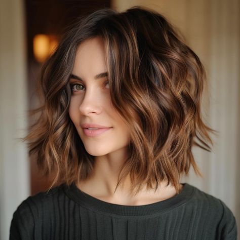 Square Shoulder Length Haircut, Cool Shoulder Length Hairstyles, Chin Length Hair For Square Faces, Medium Hairstyles For Square Faces, Short Hair Layered Cut For Round Face, Cute Haircuts For Square Faces, Flattering Haircuts For Square Faces, Bob Haircuts For Square Faces, Short Hairstyles For Square Faces Women