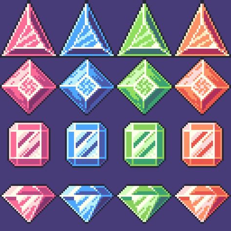 Art Cube, Crystal Drawing, Pixel Art Tutorial, Pixel Art Design, Digital Painting Tutorials, Texture Packs, Knitting Charts, Art Icon, Art Tips