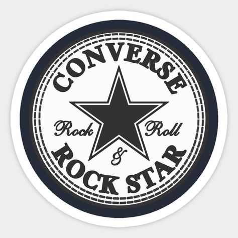 Converse Rock star B&W -- Choose from our vast selection of stickers to match with your favorite design to make the perfect customized sticker/decal. Perfect to put on water bottles, laptops, hard hats, and car windows. Everything from favorite TV show stickers to funny stickers. For men, women, boys, and girls. B&w Stickers, White And Black Stickers, Converse Stickers, Rock Star Wallpaper, Rockstar Stickers, Laptop Stickers Collage, Phonecase Ideas, Star Black And White, Stickers Rock