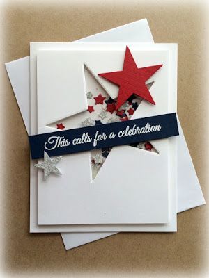 Cas Christmas Card Ideas, Cas Birthday Cards, Military Cards Homemade, Military Cards, Congrats Card, Star Cards, Boy Cards, Birthday Cards Diy, Shaker Cards