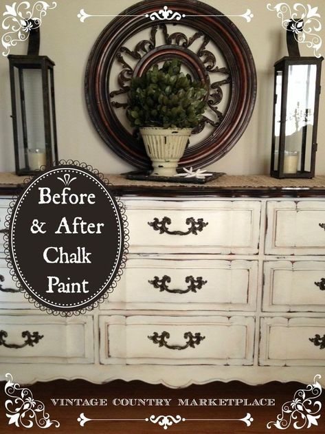 Refinished dresser with Annie Sloan Chalk Paint and Coffee Colored Stain for the top Rustic Dressers, Dresser Makeovers, Paint Dresser, Diy Chalk, Before After, Chalk Paint Projects, Chalk Painting, Annie Sloan Paints, Furniture Rehab