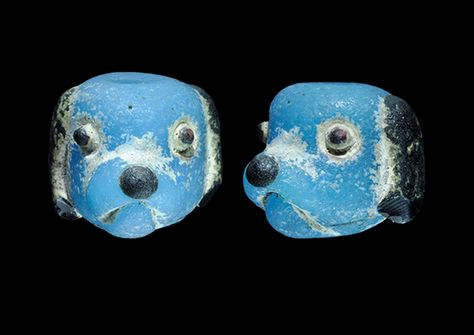 Ancient & Medieval History Egyptian/Phoenician Glass Dog Head Bead, 6th-4th Century BC  Adorable. Egyptian Jewelry, Medieval History, Ancient Jewelry, Ancient Artifacts, A Train, Ancient History, Ancient Art, Ancient Egyptian, Ancient Egypt