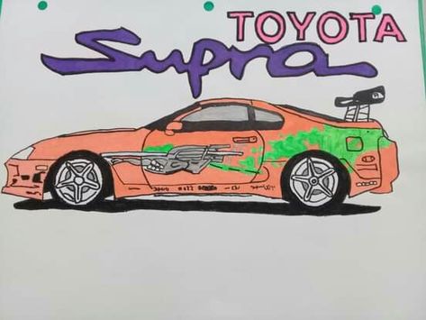 Toyota Supra Brian Supra Mk4, Toyota Supra Mk4, Fast And Furious, Toyota Supra, Easy Drawings, Toyota, Drawings, Anime, Quick Saves