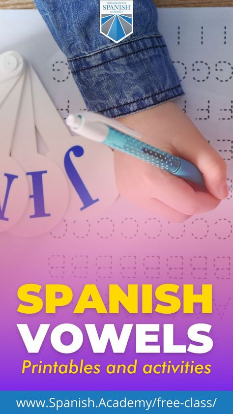 Spanish Vowels, Free Spanish Lessons, Vowel Activities, Vowel Worksheets, Spanish Alphabet, Homeschool Spanish, Spanish Lessons For Kids, Easy Learning, Printables Free Kids