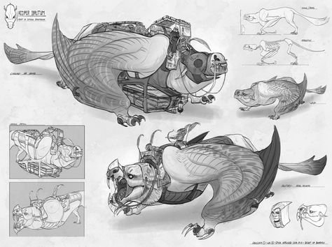 Dina Norlund, Beast Rider, Animal Transport, Beast Of Burden, Feng Zhu Design, Feng Zhu, Art Presentation, Dark Sun, Beast Creature