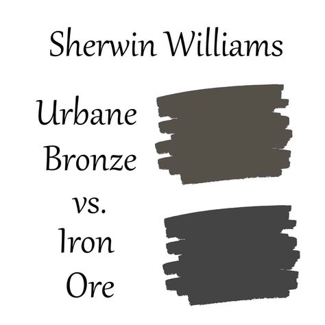 Are you on the fence trying to decide between Sherwin Williams Urbane Bronze vs Iron Ore? Never fear, I have a full comparison of both colors to help you decide which is best for your Sherwin Williams Iron Ore Vs Urbane Bronze, Swiss Coffee And Iron Ore, Sherwin Williams Iron Ore Coordinating Colors, Iron Ore Sherwin Williams Exterior, Sherwin Williams Urbane Bronze, Urbane Bronze Sherwin Williams, Iron Ore Sherwin Williams, Farm Exterior, Gray Cottage