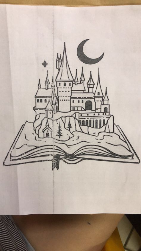 Imaginary World Drawing Easy, How To Draw Hogwarts Castle Step By Step, Castle Drawings, Fantasy Doodles, Harry Potter Sketch, Castle Drawing, Fantasy World Map, Hogwarts Castle, Fantasy Pictures