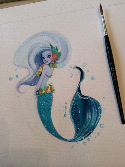 Blue and yellow Hawaiian reef mermie commission. Windsor and Newton gouache on Arches watercolor paper. Liana Hee, Painting Gouache, Mermaid Fairy, Mermaid Drawings, Real Mermaids, Mermaid Painting, Mermaids And Mermen, Mermaid Life, 수채화 그림