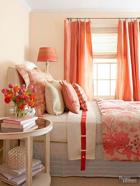 Warm Bedroom Colors, Soothing Paint Colors, Coral Bedroom, Cozy Bedroom Colors, Soothing Bedroom, Warm Color Schemes, Warm Bedroom, Calming Bedroom, Warm Colour Palette