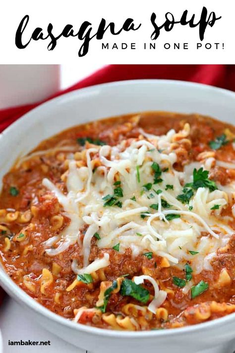 If you are looking for easy comforting soup for winter, try this Lasagna Soup. It's crazy easy and made in one pot. Can also be cooked in a slow cooker! Lasagna Soup Crockpot, Easy Lasagna Soup, Soup Video, Homestead Recipes, Soup Crockpot, Lasagna Soup Recipe, Crockpot Lasagna, Comforting Soup, I Am Baker