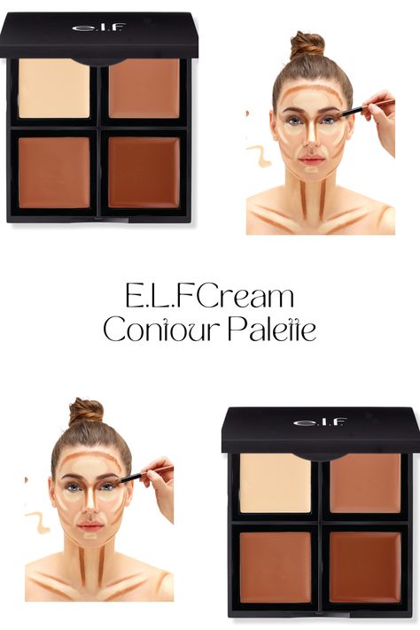 The e.l.f. Cream Contour Palette is a makeup product that offers multiple cream-based contouring shades in one convenient palette; Creamy Formula. Cream Contour Palette, Red Carpet Makeup, Makeup Pallets, Cream Contour, Makeup Product, Cream Makeup, Contour Palette, The Elf, Beauty And Personal Care