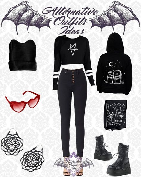 Alternative Outfit Ideas, Goth Emo Outfits, Alt Accessories, Fashion Goth, Gothic Looks, Goth Clothing, Goth Look, Gothic Clothes, Witchy Fashion