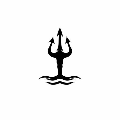 Poseidon Trident Tattoo For Men, Neptune Trident Tattoo, Neptune Symbol Tattoo, Poseidon Trident Tattoo Design, Small Trident Tattoo, Posiden Trident Tattoo, Trident Tattoo Feminine, Poseidon Trident Tattoo, Trident Tattoo Design