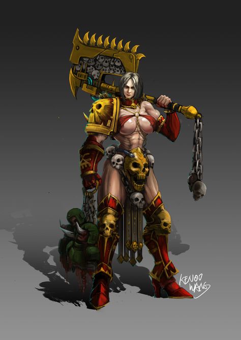 warhammer 40K Kharn??, Kenoo Wang on ArtStation at https://www.artstation.com/artwork/ZGAZr0 Dark Souls Concept Art, Chaos Dragon, 40k Sisters Of Battle, Red And Black Wallpaper, Amazon Warrior, Cyberpunk Girl, Warhammer Art, Warhammer 40k Artwork, Fantasy Races