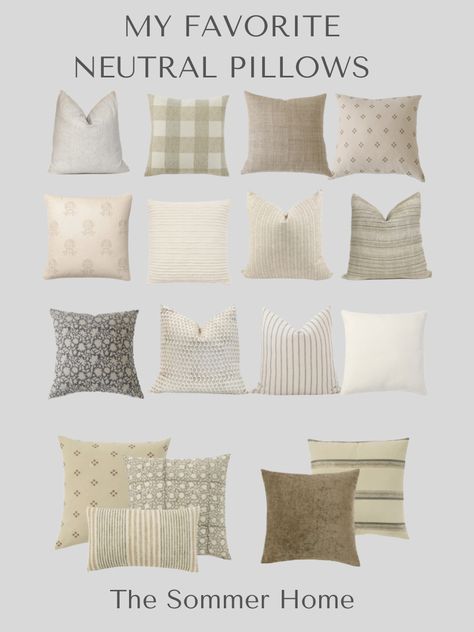 Neutral Throw Pillow Combinations, Neutral Throw Pillow, Small Bedroom Makeover, Pillow Combinations, Throw Pillow Combinations, Neutral Pillow Covers, Neutral Throw, Spring Living Room, Neutral Throw Pillows