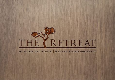 The Retreat logo design Retreat Logo Design, Retreat Logo, Retreat Design, Art Retreat, Health Retreat, Cottage Retreat, Retreat Ideas, Gold Typography, Art Retreats