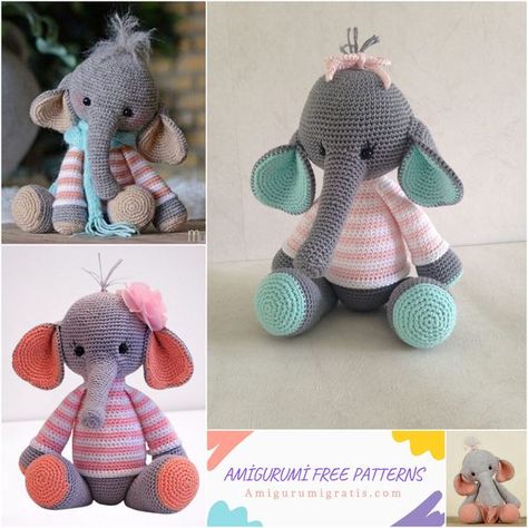 Crochet Elephant Applique, Amigurumi Elephant Free Pattern, Elephant Pumpkin, Crochet Elephant Pattern Free, Crocheted Elephant, Crochet Newborn Outfits, Crochet Elephant Pattern, Elephant Applique, Pumpkin Applique