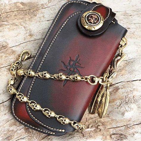 Chain Wallet Biker, Mens Waist Bag, Trucker Wallet, Wallet With Chain, Wallet Chains, Mens Wallets, Handmade Leather Belt, Biker Wallet, Slim Leather Wallet