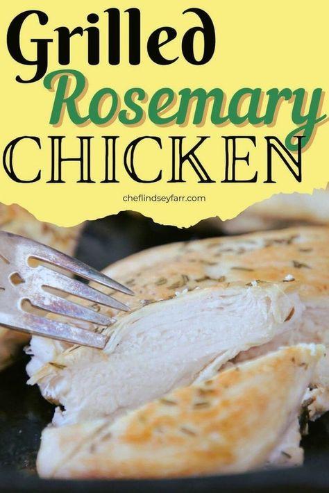 This Foolproof Grilled Rosemary Chicken is fast, easy and consistent! Moist, juicy chicken breasts in just under 12 minutes! Don’t miss a professional chef’s tips for perfect chicken every single time. A delicious meal the entire family will enjoy! Grilled Rosemary Chicken, Peach Pork Chops, Summer Chicken Recipes, Perfect Chicken, Rosemary Chicken, Easy Lunch Recipes, Dinner Appetizers, Juicy Chicken, Professional Chef