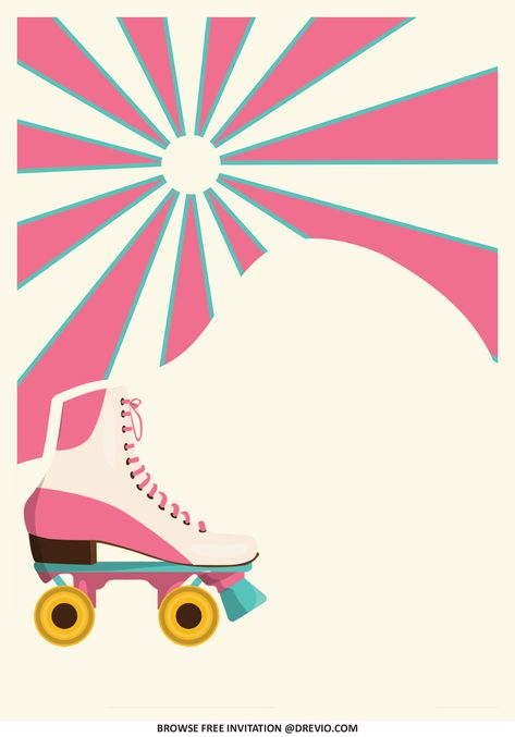 Roller Skate Printable Free, Roller Disco Party Invitation, Skate Party Invitations, Roller Skate Birthday Party Zazzle, Rollerskate Invitation, Roller Skate Party Invite, Roller Skate Invitations, Roller Skating Party Invitations, Skate Invitations