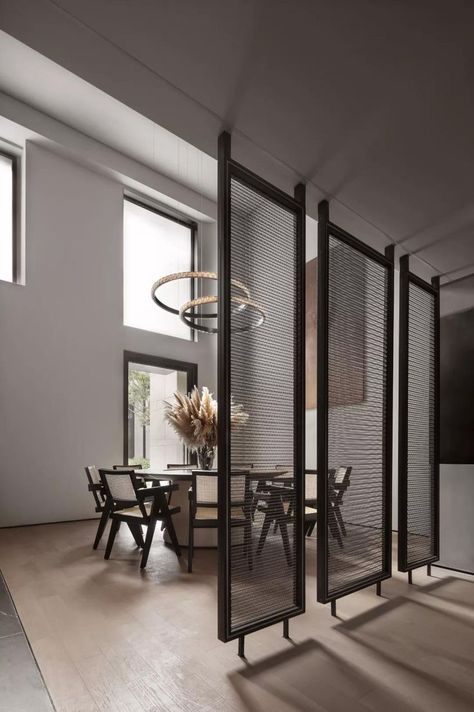 Steel Interior Design, Partition Walls, Living Room Partition, Living Room Partition Design, Room Partition Designs, Metal Works, Partition Design, Room Partition, Partition Wall