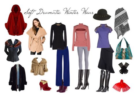 Soft Dramatic Cool Winter, Deep Winter Soft Dramatic, Soft Dramatic Winter, Clothes Classic Style, Moodboard Classy, Soft Dramatic Outfit, Dramatic Clothes, Kibbe Gamine, Personal Style Types