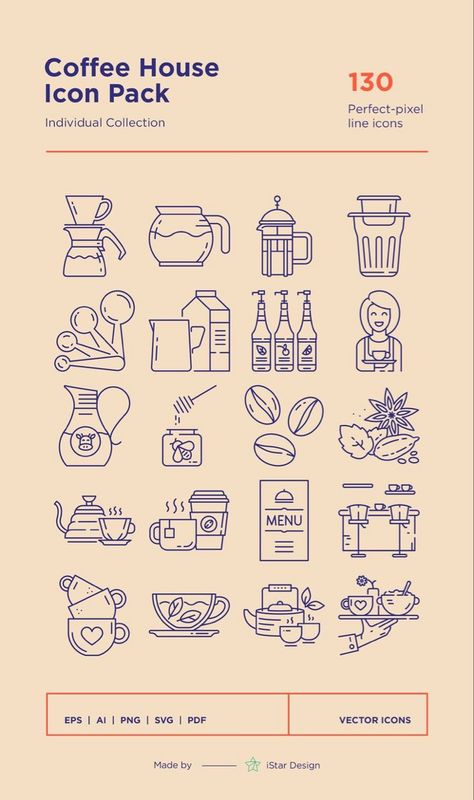 Cafe Icon, Coffee Line, Coffee Icon, Coffee Menu, Coffee Illustration, Flat Icons, Coffee Type, Coffee Packaging, Coffee Branding