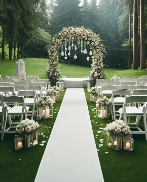 Elegant Nature Wedding, Intimate Wedding Decor Outdoor, Unique Intimate Wedding Ideas, Intimate Outdoor Wedding Ceremony, Elegant Outdoor Wedding Ceremony Aisle Decorations, Outdoor Ceremony Decorations Aisle, Wedding Ceremony Walkway, Outdoor Wedding Ceremony Aisle Decor, Outdoor Wedding Ideas Ceremony