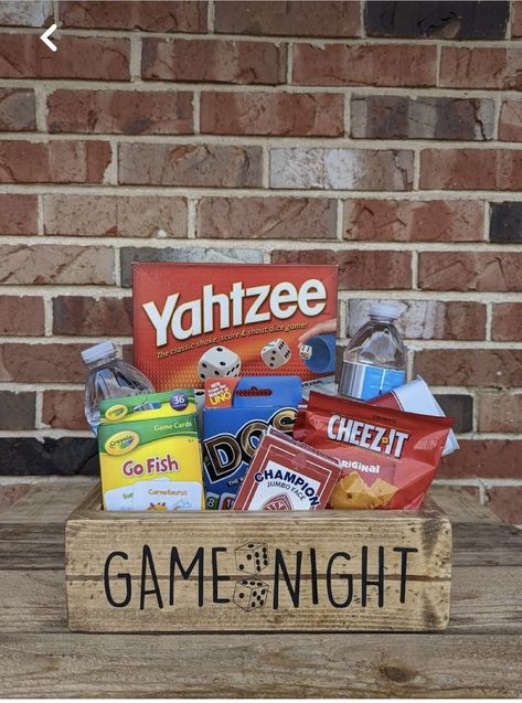 Game Night Gift Basket, Raffle Gift Basket Ideas, Auction Gift Basket Ideas, Chinese Auction, Fundraiser Baskets, Silent Auction Baskets, Game Night Gift, Auction Basket, Auction Baskets