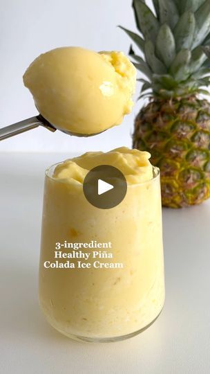 301K views · 4.5K reactions | 3-ingredient Healthy Piña Colada Ice Cream 🤩🍍 This is so refreshing and delicious, perfect for hot summer days☀️ More healthy recipes in my Ebook which has 100 easy recipes, link is in my profile🥰 #healthydessert #easyrecipe #dessertideas #dessert #icecream #healthyicecream #easydesserts #easydessertrecipe | Fitfoodieselma | Giulio Cercato · Beautiful Smoothie Ice Cream, Plantiful Kiki, Healthy Pina Colada, Barbara Oneil, Vegan Ice Cream Recipe, Healthy Ice Cream Recipes, Pineapple Chunks, Meal Train Recipes, Sorbet Recipes